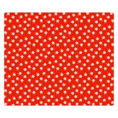 Red White Floral Print Double Sided Flano Blanket (small)  by SpinnyChairDesigns