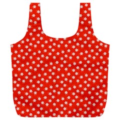 Red White Floral Print Full Print Recycle Bag (xxl) by SpinnyChairDesigns