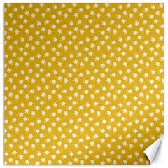 Saffron Yellow White Floral Pattern Canvas 16  X 16  by SpinnyChairDesigns