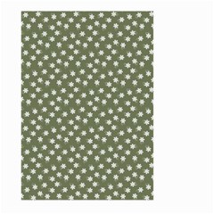 Sage Green White Floral Print Large Garden Flag (two Sides) by SpinnyChairDesigns