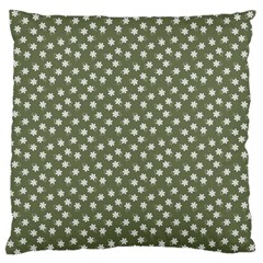 Sage Green White Floral Print Standard Flano Cushion Case (two Sides) by SpinnyChairDesigns