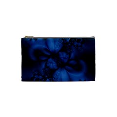 Dark Blue Abstract Pattern Cosmetic Bag (small) by SpinnyChairDesigns