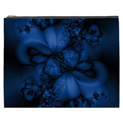 Dark Blue Abstract Pattern Cosmetic Bag (xxxl) by SpinnyChairDesigns