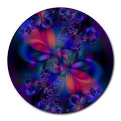 Abstract Floral Art Print Round Mousepads by SpinnyChairDesigns
