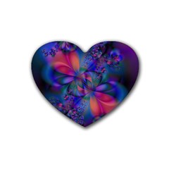 Abstract Floral Art Print Heart Coaster (4 Pack)  by SpinnyChairDesigns