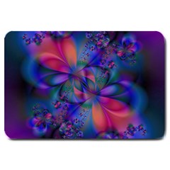 Abstract Floral Art Print Large Doormat  by SpinnyChairDesigns