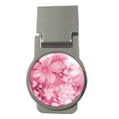 Blush Pink Watercolor Flowers Money Clips (round)  by SpinnyChairDesigns