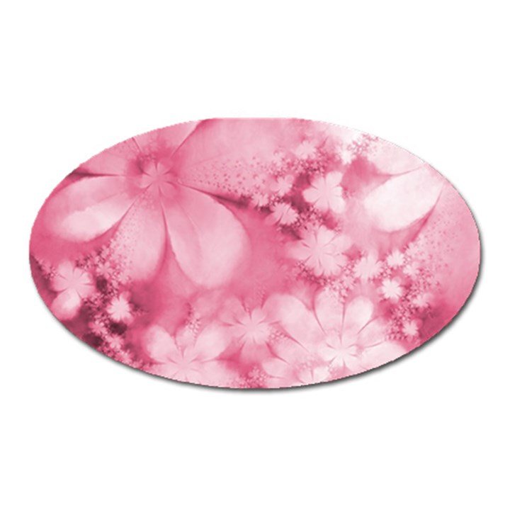 Blush Pink Watercolor Flowers Oval Magnet