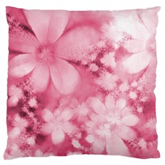 Blush Pink Watercolor Flowers Large Cushion Case (two Sides) by SpinnyChairDesigns