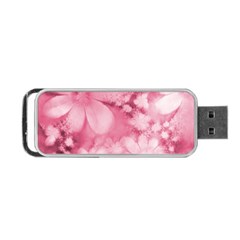 Blush Pink Watercolor Flowers Portable Usb Flash (two Sides) by SpinnyChairDesigns