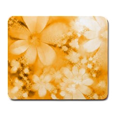 Saffron Yellow Watercolor Floral Print Large Mousepads by SpinnyChairDesigns
