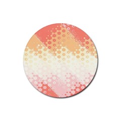 Abstract Floral Print Rubber Coaster (round)  by SpinnyChairDesigns