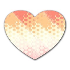 Abstract Floral Print Heart Mousepads