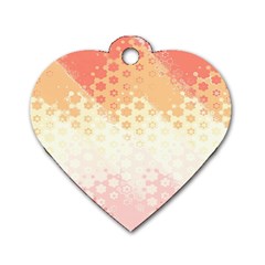 Abstract Floral Print Dog Tag Heart (one Side) by SpinnyChairDesigns