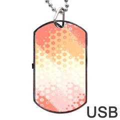 Abstract Floral Print Dog Tag Usb Flash (two Sides) by SpinnyChairDesigns