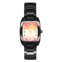 Abstract Floral Print Stainless Steel Barrel Watch by SpinnyChairDesigns