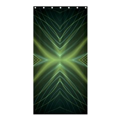 Abstract Green Stripes Shower Curtain 36  X 72  (stall)  by SpinnyChairDesigns