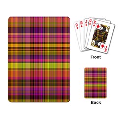 Pink Yellow Madras Plaid Playing Cards Single Design (rectangle) by SpinnyChairDesigns