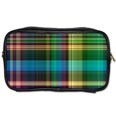 Colorful Madras Plaid Toiletries Bag (one Side) by SpinnyChairDesigns