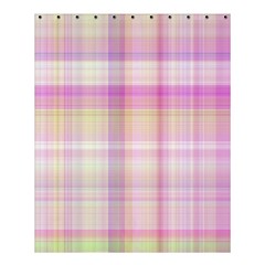 Pink Madras Plaid Shower Curtain 60  X 72  (medium)  by SpinnyChairDesigns