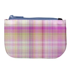 Pink Madras Plaid Large Coin Purse by SpinnyChairDesigns