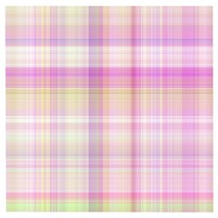 Pink Madras Plaid Wooden Puzzle Square by SpinnyChairDesigns