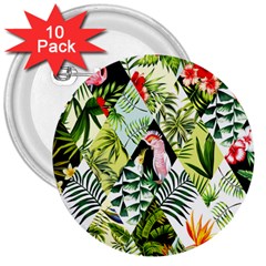 Flamingo Ropical 3  Buttons (10 Pack)  by designsbymallika