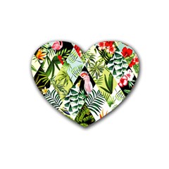 Flamingo Ropical Rubber Coaster (heart) 