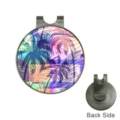 Purple Tropical Pattern Hat Clips With Golf Markers by designsbymallika