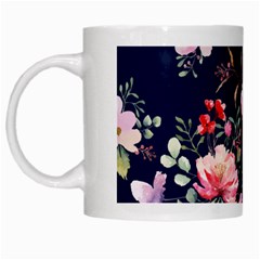 Printed Floral Pattern White Mugs by designsbymallika