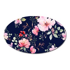 Printed Floral Pattern Oval Magnet by designsbymallika