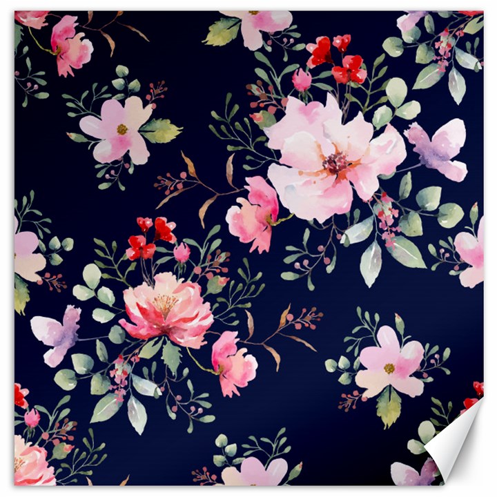 Printed Floral Pattern Canvas 20  x 20 