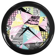 Mosaic Print Wall Clock (black) by designsbymallika