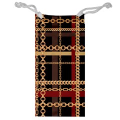 Red Black Checks Jewelry Bag by designsbymallika