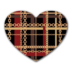 Red Black Checks Heart Mousepads by designsbymallika