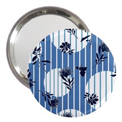 Stripes Blue White 3  Handbag Mirrors by designsbymallika