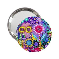 Double Sunflower Abstract 2 25  Handbag Mirrors by okhismakingart