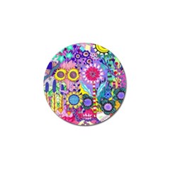 Double Sunflower Abstract Golf Ball Marker (4 Pack) by okhismakingart