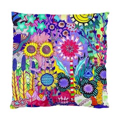 Double Sunflower Abstract Standard Cushion Case (one Side)