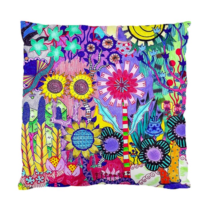 Double Sunflower Abstract Standard Cushion Case (One Side)