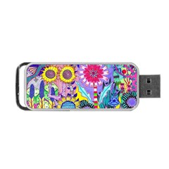 Double Sunflower Abstract Portable Usb Flash (one Side) by okhismakingart