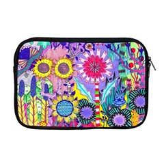 Double Sunflower Abstract Apple Macbook Pro 17  Zipper Case by okhismakingart