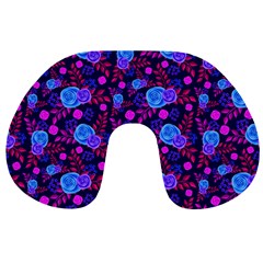 Backgroung Rose Purple Wallpaper Travel Neck Pillow