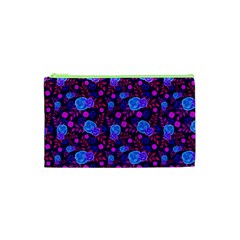 Backgroung Rose Purple Wallpaper Cosmetic Bag (xs)