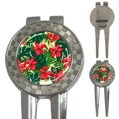 Floral Pink Flowers 3-in-1 Golf Divots by Mariart