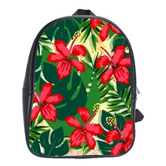 Floral Pink Flowers School Bag (xl) by Mariart