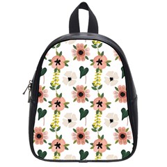 Flower White Pattern Floral School Bag (small)