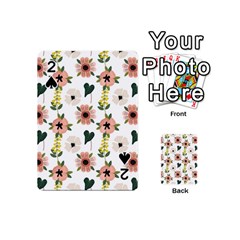 Flower White Pattern Floral Playing Cards 54 Designs (mini)