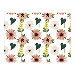 Flower White Pattern Floral Double Sided Flano Blanket (mini) 