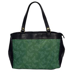 Asparagus Green Butterfly Print Oversize Office Handbag by SpinnyChairDesigns